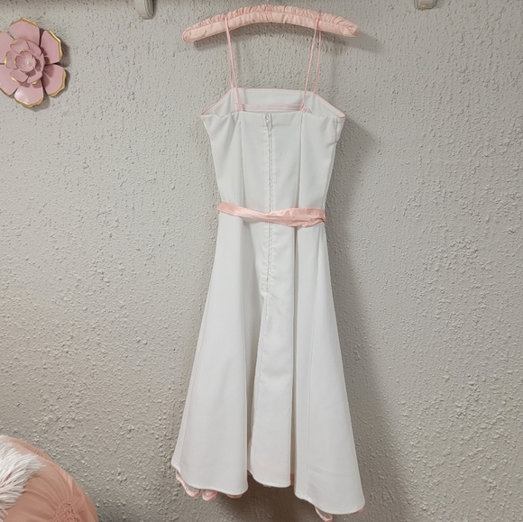 🩷❤️ B. Darlin - Retro White Dress with Pink Trim and Tule - Size S - Picture 4 of 7